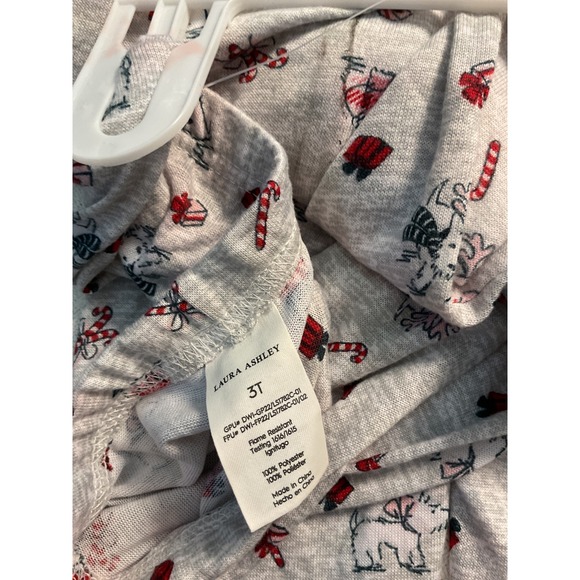 Laura Ashley Girls 3T Christmas Pajamas Sleepwear Set Reindeer Candy Cane Print - Picture 4 of 5